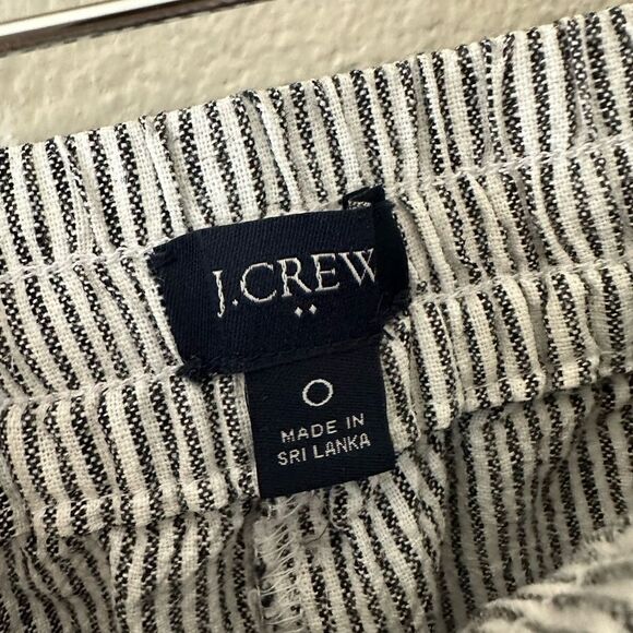 J Crew Women’s Linen Cotton Striped Drawstring Pants Size 0 - Picture 4 of 9